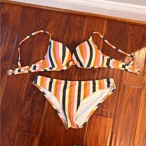 Shade & Shore Multicolor Striped Bikini